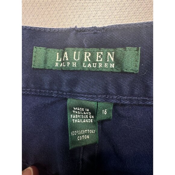 Lauren Ralph Lauren Womens Capri Pants Size 16 Navy Blue Mid-Rise Casual Pockets - Picture 2 of 12